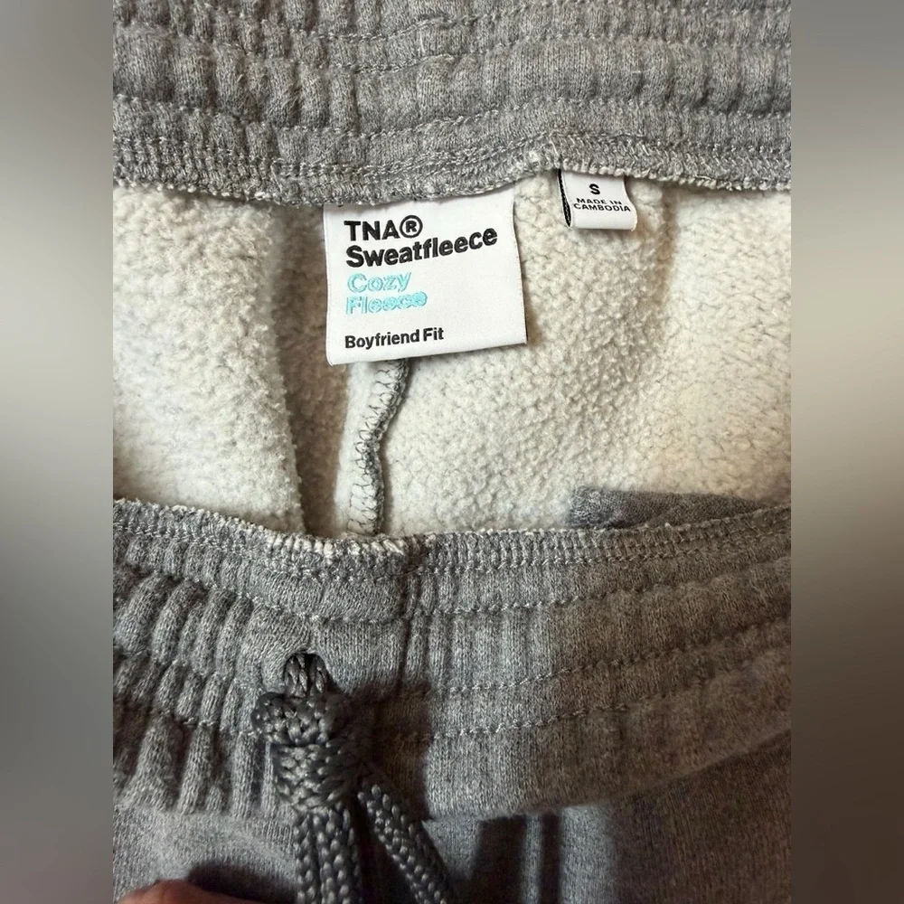 Aritzia TNA Cozy Sweatfleece Boyfriend Sweatpants Gray S | Soft Fleece Joggers